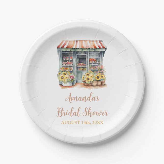 Sunflowers She's Off The Market Bridal Shower Paper Plate (Front)