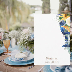 Sunflowers Shower Blank Thank You Card