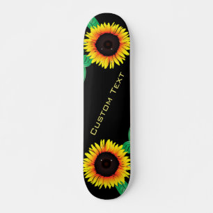 Sunflowers Skateboard - Custom Text and Colours