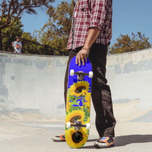 Sunflowers Skateboard Ukraine Flag Colours Support