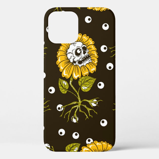 sunflowers skulls seamless pattern Case-Mate iPhone case (Back)