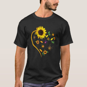 Sunflowers Spiders Cute Heart Shape Matching Anima T-Shirt