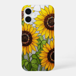 Sunflowers Stained Glass Effect iPhone 16 Case