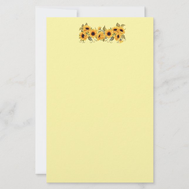 Sunflowers Stationery Paper (Front)