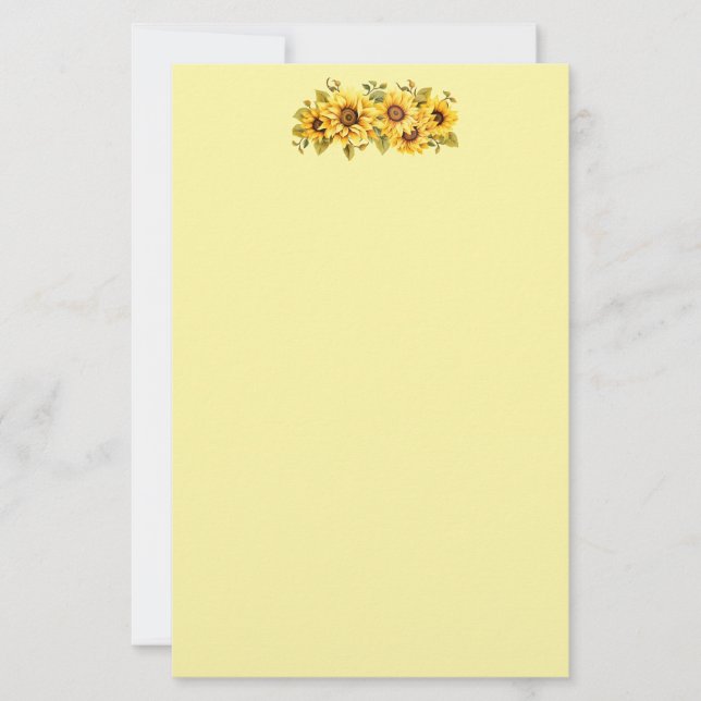 Sunflowers Stationery Paper (Front)