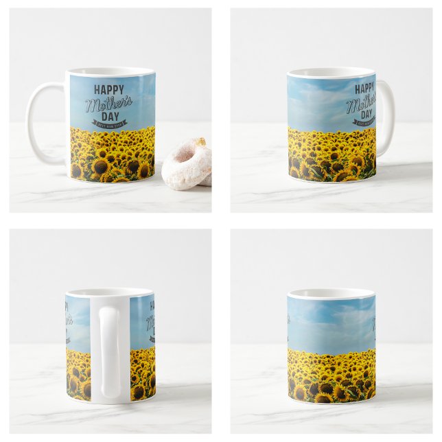 Sunflowers Stylish Elegant Best Mum Ever Floral Coffee Mug (Sunflowers Stylish Elegant Best Mom Ever Floral mugs)