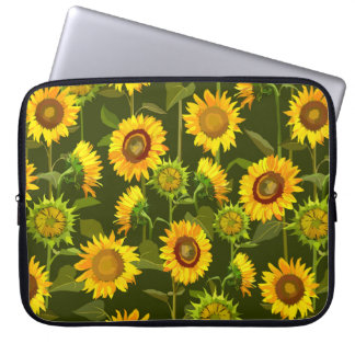 Sunflowers summer seamless pattern laptop sleeve