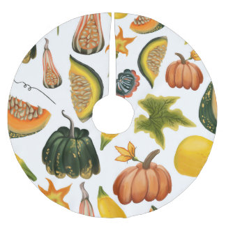Sunflowers Summer: Vintage Watercolor Pattern Brushed Polyester Tree Skirt