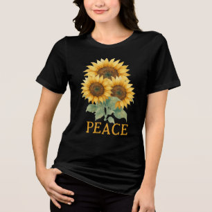 Sunflowers symbol of Peace Tri-Blend shirt