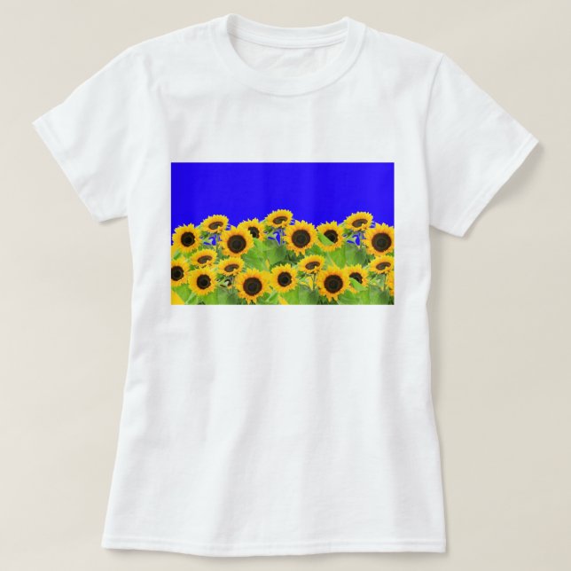 Sunflowers T-Shirt Ukraine Flag Colours - Support (Design Front)