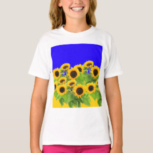 Sunflowers T-Shirt Ukrainian Flag Colours - Suppor