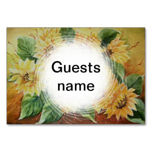 Sunflowers Table Number