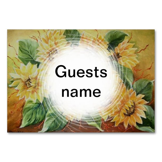 Sunflowers Table Number (Back)