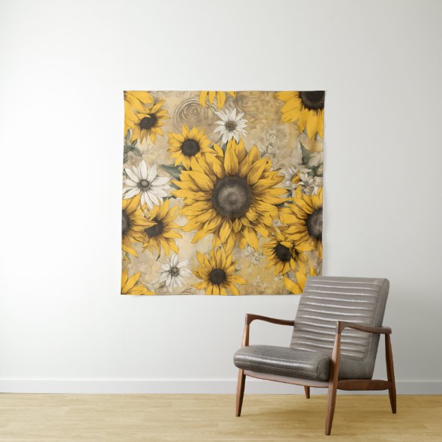 Sunflowers Tapestry (In Situ)