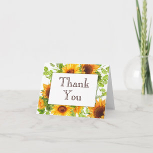 Sunflowers Thank You Cards - Yellow Floral