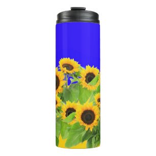 Sunflowers Thermal Tumbler Ukrainian Flag Colours
