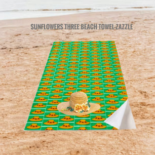 Sunflowers Three Beach Towel