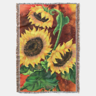 Sunflowers Throw Blanket