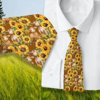Sunflowers Tie With Farm Animals
