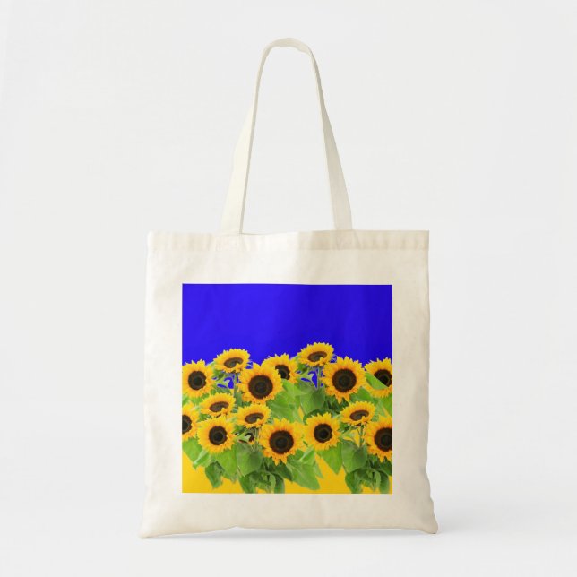 Sunflowers Tote Bag Ukrainian Flag Colors (Front)