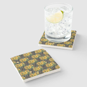 Sunflowers Turn Naturally Toward The Light Stone Coaster