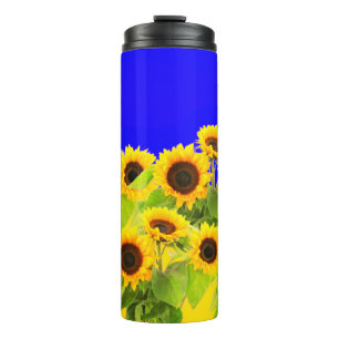 Sunflowers Ukraine Flag Colours Thermal Tumbler
