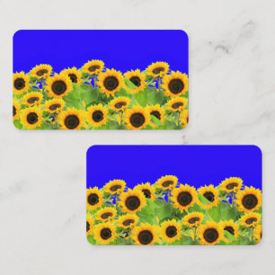 Sunflowers Ukrainian Flag Colours Support Ukraine Business Card