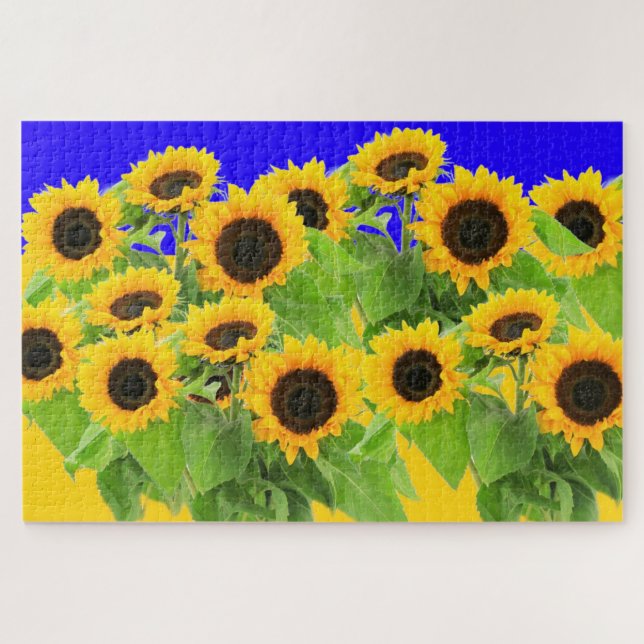 Sunflowers - Ukrainian Flag Peace Freedom Ukraine  Jigsaw Puzzle (Horizontal)