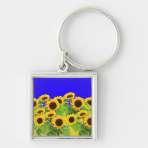 Sunflowers - Ukrainian Flag Peace Freedom Ukraine Key Ring