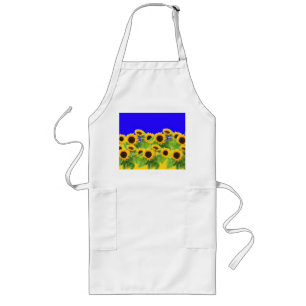 Sunflowers - Ukrainian Flag Peace Freedom Ukraine Long Apron