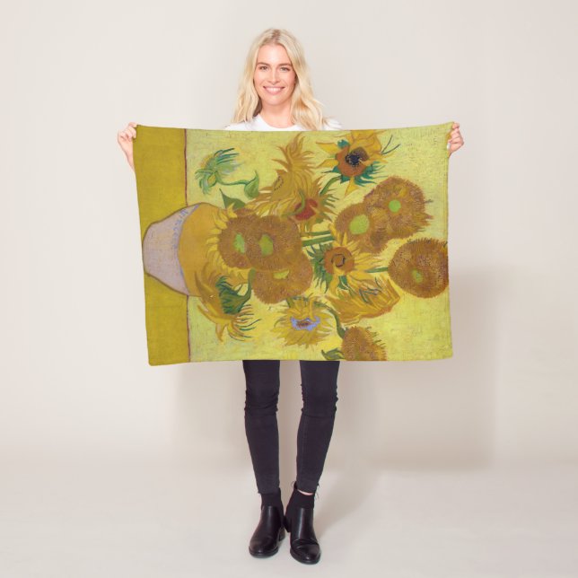 Sunflowers, Vincent van Gogh, 1889 Fleece Blanket (In Situ)