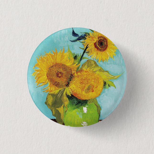 Sunflowers Vincent van Gogh 3 Cm Round Badge (Front)