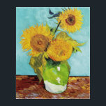 Sunflowers Vincent van Gogh Acrylic Print<br><div class="desc">Sunflowers (1888)  Vincent van Gogh. Still life on a blue background. A bright bouquet of sunflower flowers stand in a vase. Reproduction of famous works of art  images in the public domain.</div>