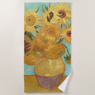 Sunflowers Vincent van Gogh Beach Towel