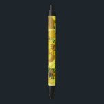 Sunflowers Vincent van Gogh     Black Ink Pen<br><div class="desc">Sunflowers  Vincent van Gogh. Still life on a yellow background. A bright bouquet of sunflower flowers stand in a vase. Reproduction of famous works of art  images in the public domain.</div>