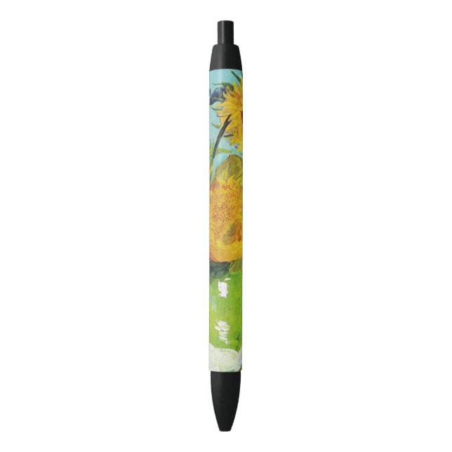 Sunflowers Vincent van Gogh   Black Ink Pen (Front Vertical)