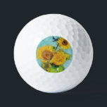 Sunflowers Vincent van Gogh    Golf Balls<br><div class="desc">Sunflowers (1888)  Vincent van Gogh. Still life on a blue background. A bright bouquet of sunflower flowers stand in a vase. Reproduction of famous works of art  images in the public domain.</div>