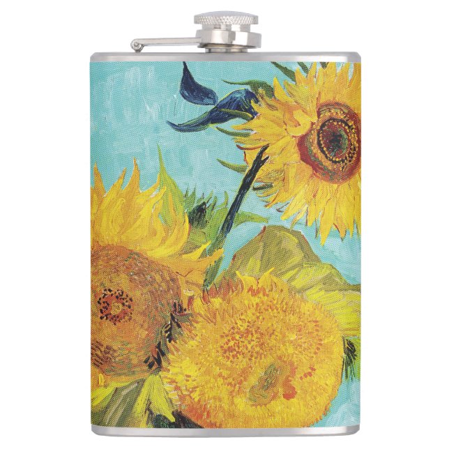 Sunflowers Vincent van Gogh  Hip Flask (Front)