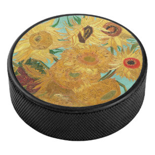 Sunflowers Vincent van Gogh Hockey Puck