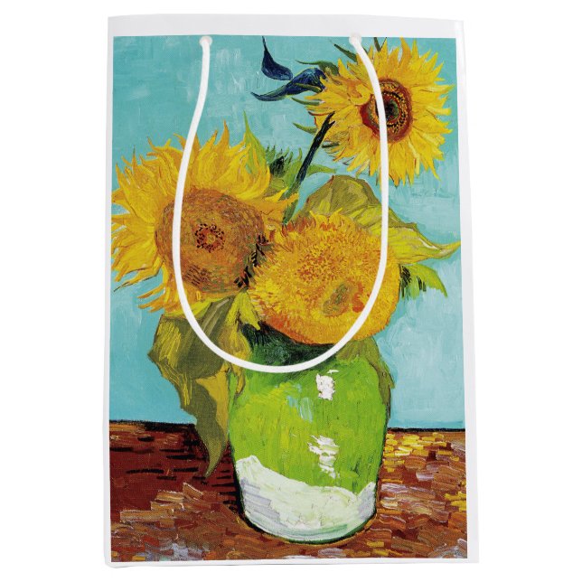 Sunflowers Vincent van Gogh   Medium Gift Bag (Front)