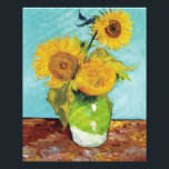 Sunflowers Vincent van Gogh  Photo Print<br><div class="desc">Sunflowers (1888)  Vincent van Gogh. Still life on a blue background. A bright bouquet of sunflower flowers stand in a vase. Reproduction of famous works of art  images in the public domain.</div>