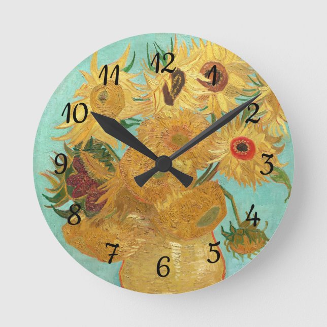 Sunflowers Vincent van Gogh    Round Clock (Front)