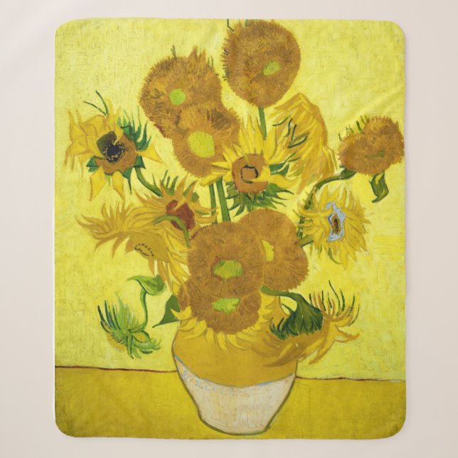 Sunflowers Vincent van Gogh  Sherpa Blanket (Front)