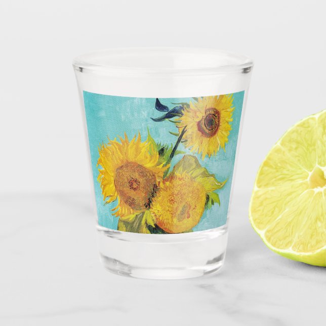 Sunflowers Vincent van Gogh  Shot Glass (Front)