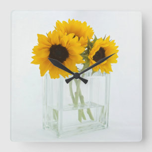 Sunflowers wall clock