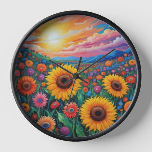 Sunflowers Wall Clock