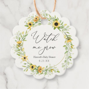 Sunflowers Watch me Grow Plant Favour  Tags