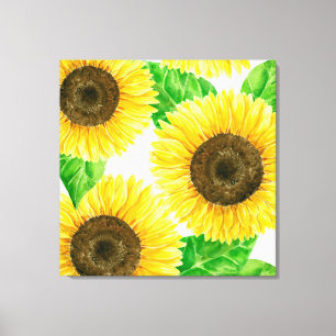 Sunflowers watercolor canvas print