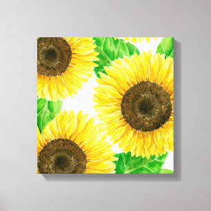 Sunflowers watercolor canvas print