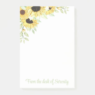 Sunflowers Watercolor Flowers Yellow Floral Post- Post-it Notes